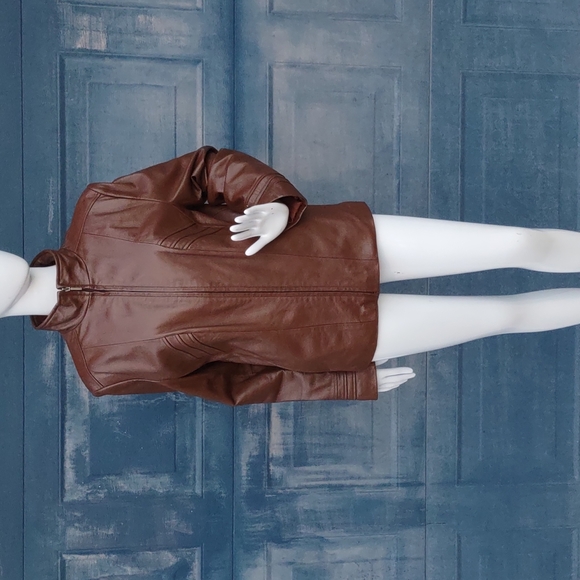 Kenneth Cole Reaction Ladies Luxury Leather Jacket - Picture 9 of 17